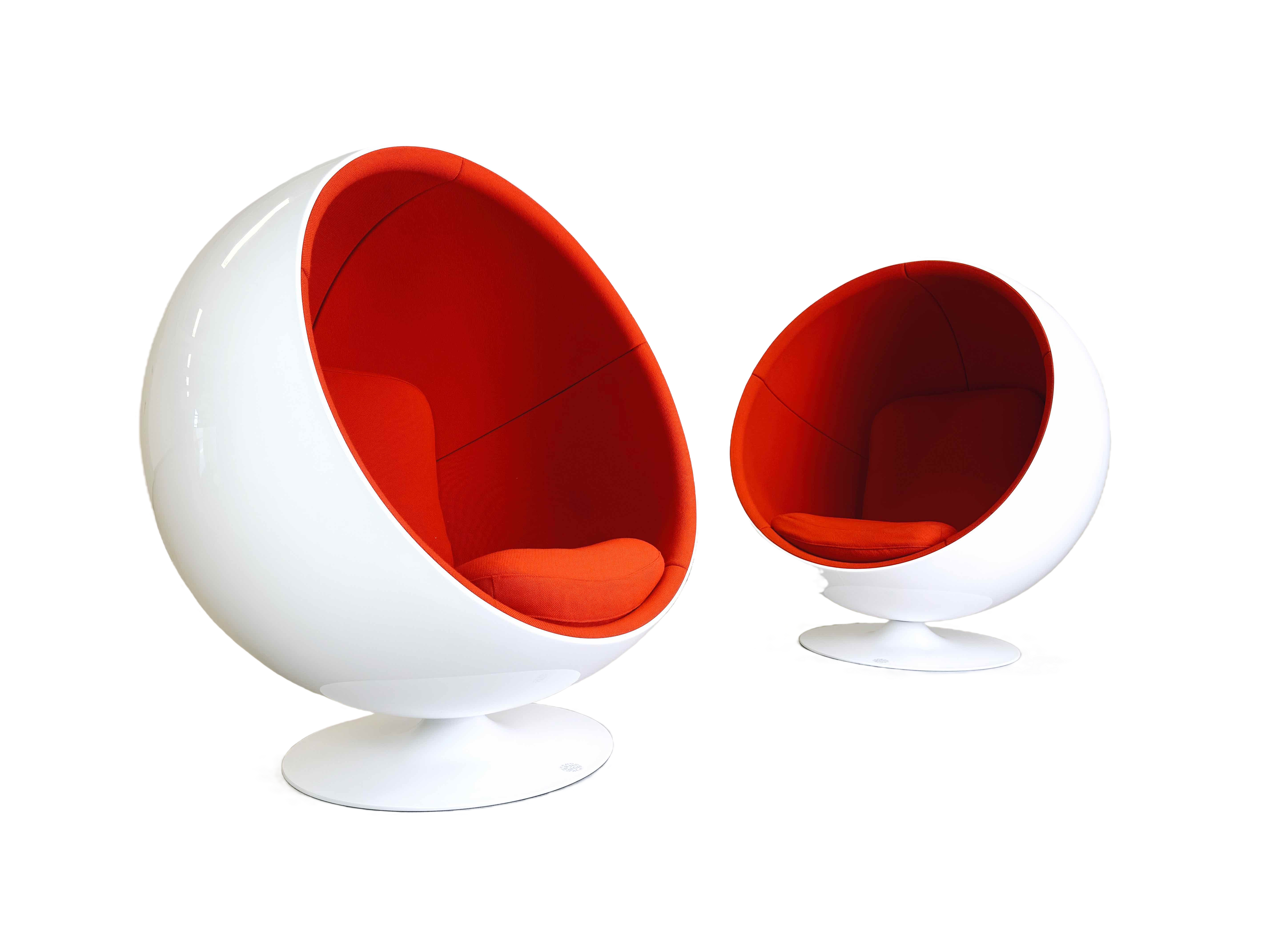 8x Aarnio Originals Kugelsessel Eero Aarnio Ball chair weiß rot