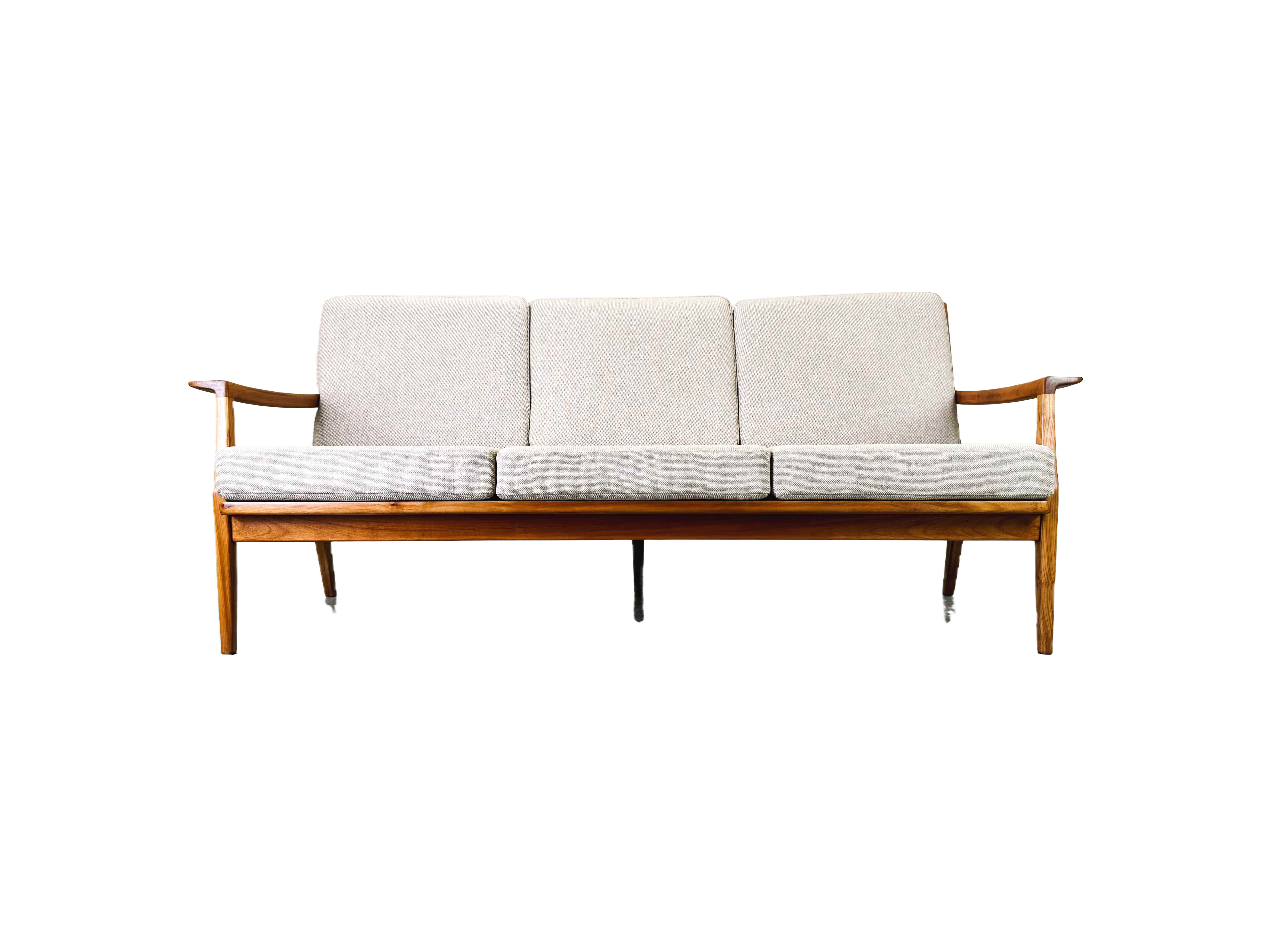 Mid Century Sofa Couch Kirsche Easy chair Wiener Geflecht Vintage