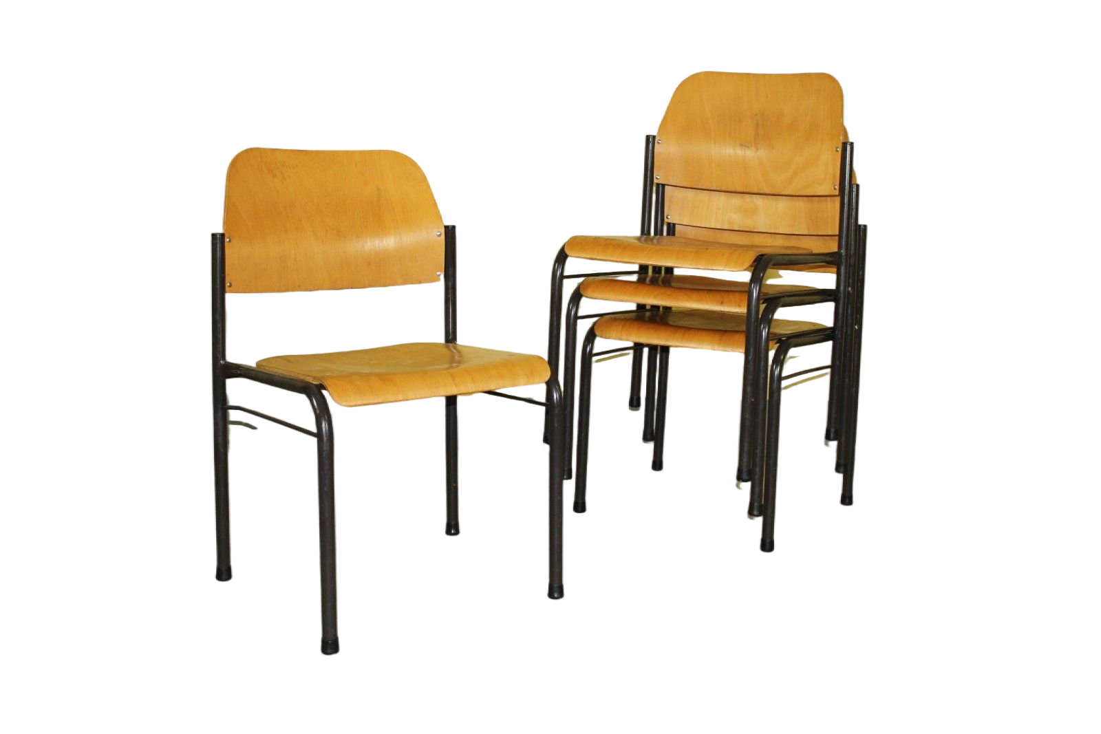 2er Set Vintage Holz Stapelstuhl Industrial Loft Stuhl Stühle