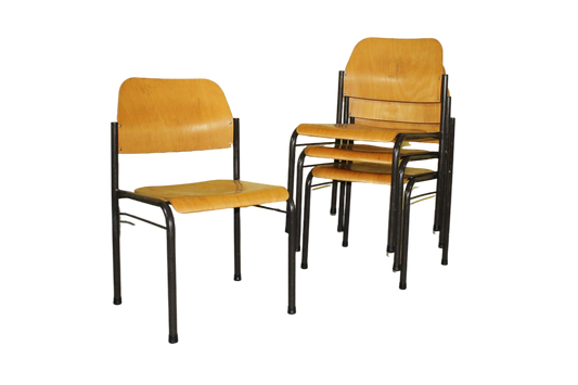 4er Set Vintage Holz Stapelstuhl Industrial Loft Stuhl Stühle
