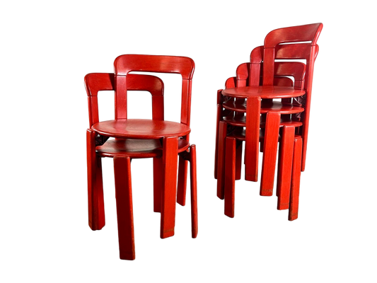6er Set Vintage Stühle LASIERT Bruno Rey Kusch & Co 1970er Design
