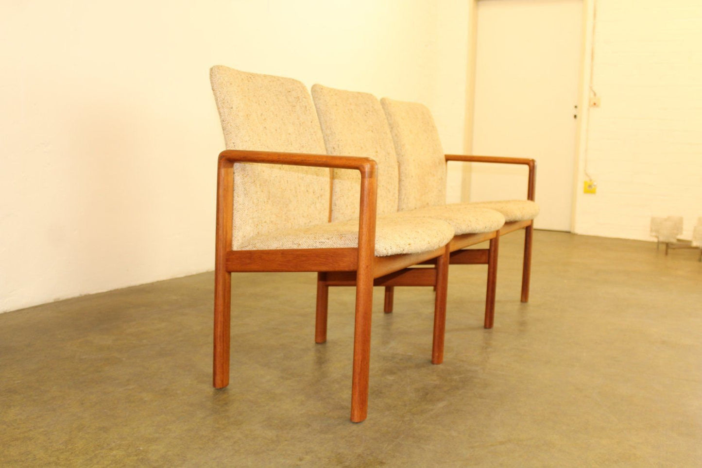 Dänischer 3 Sitzer Teak Mid Century Couch Vintage 1960er Sofa